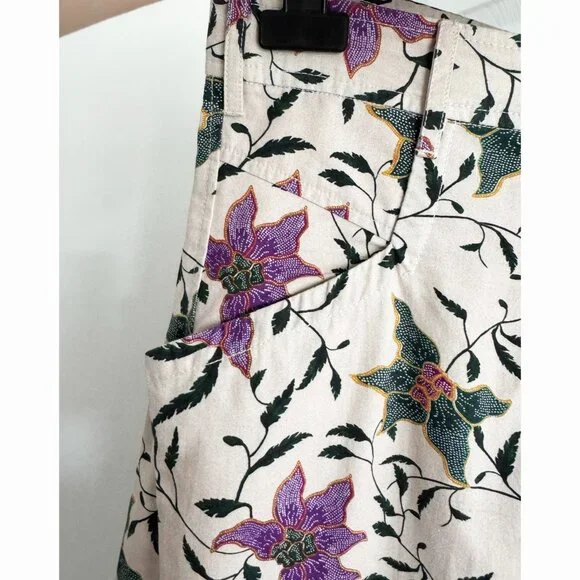 Isabel Marant "Gubaia" floral-print cropped tapered cotton trousers, size 36 - Picture 7 of 13